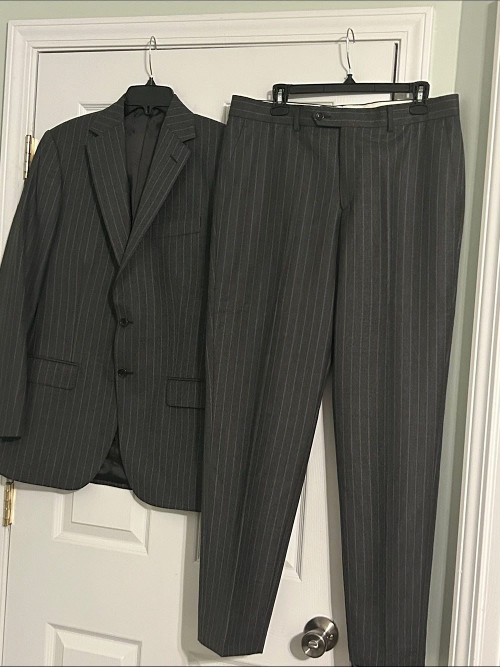 Boglioli Charcoal Gray Pinstripe Suit Jacket and Trousers